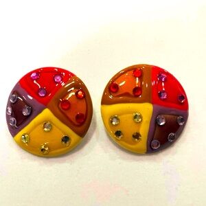 Vintage Kaleidoscope Pierced Earrings